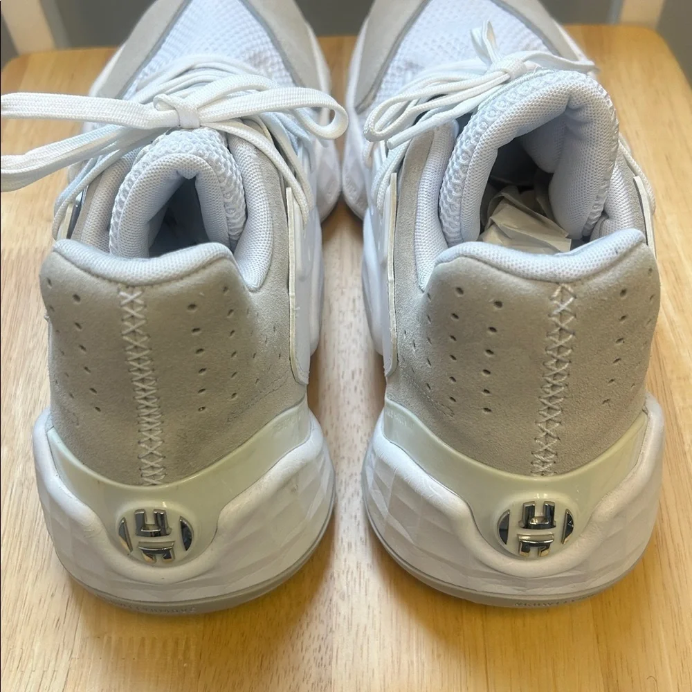 Adidas James Harden Vol 4 White Gray Basketball Shoes Mens Size 14 EF9653